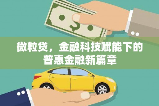 丹徒微粒贷，金融科技赋能下的普惠金融新篇章