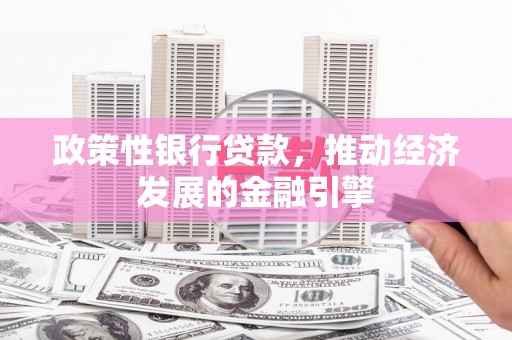 丹徒政策性银行贷款，推动经济发展的金融引擎