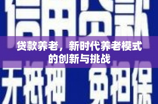 丹徒贷款养老，新时代养老模式的创新与挑战