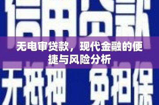 丹徒无电审贷款，现代金融的便捷与风险分析