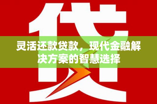 丹徒灵活还款贷款，现代金融解决方案的智慧选择