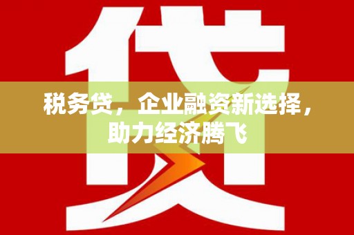 丹徒税务贷，企业融资新选择，助力经济腾飞