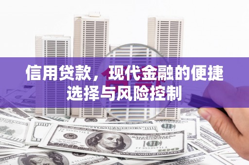丹徒信用贷款，现代金融的便捷选择与风险控制