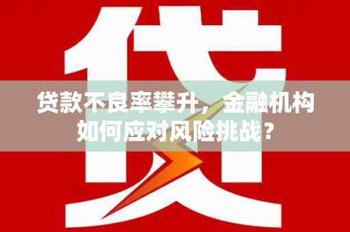 丹徒贷款不良率攀升，金融机构如何应对风险挑战？