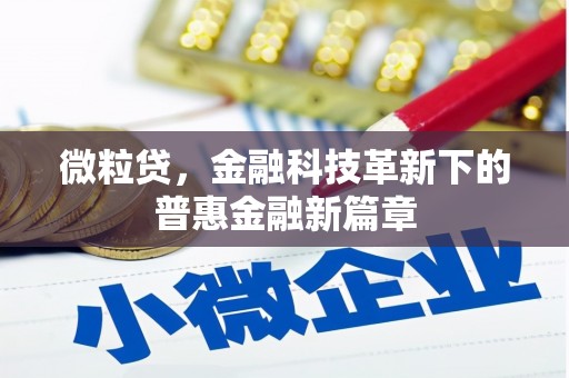 丹徒微粒贷，金融科技革新下的普惠金融新篇章