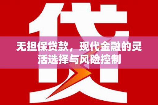 丹徒无担保贷款，现代金融的灵活选择与风险控制