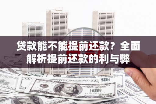 丹徒贷款能不能提前还款？全面解析提前还款的利与弊