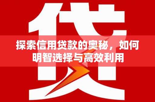 丹徒探索信用贷款的奥秘，如何明智选择与高效利用
