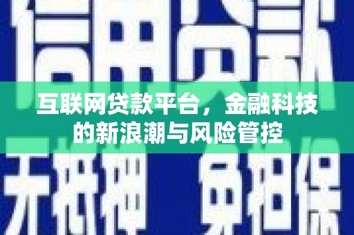 丹徒互联网贷款平台，金融科技的新浪潮与风险管控