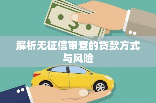 丹徒解析无征信审查的贷款方式与风险