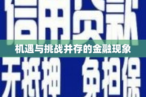 丹徒机遇与挑战并存的金融现象